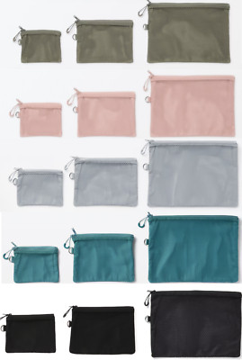 MUJI polyester double zipper case S M  L  7 color select