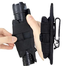 Tactical Flashlight Holster Pouch for Duty Belt with 360 Degree Rotatable Clip