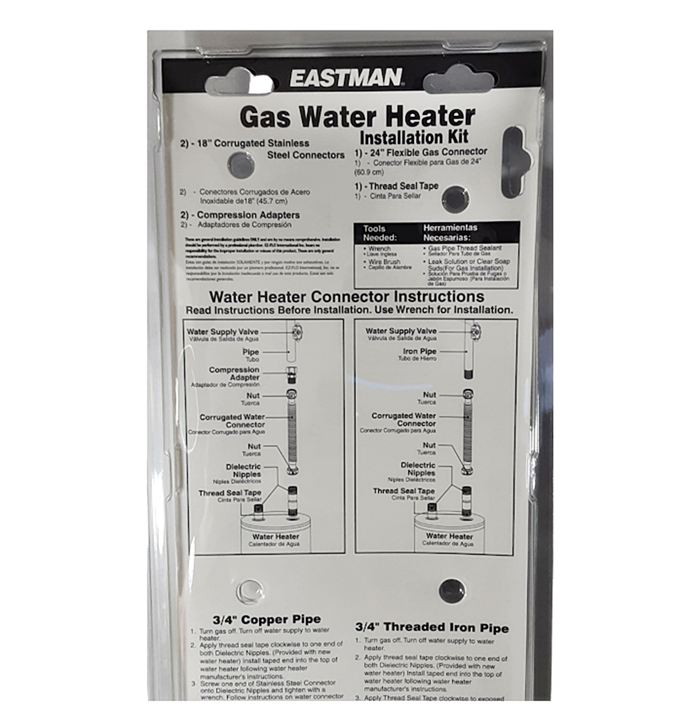 New WaterFlex Gas Water Heater Installation Kit by Eastman 48280 eBay