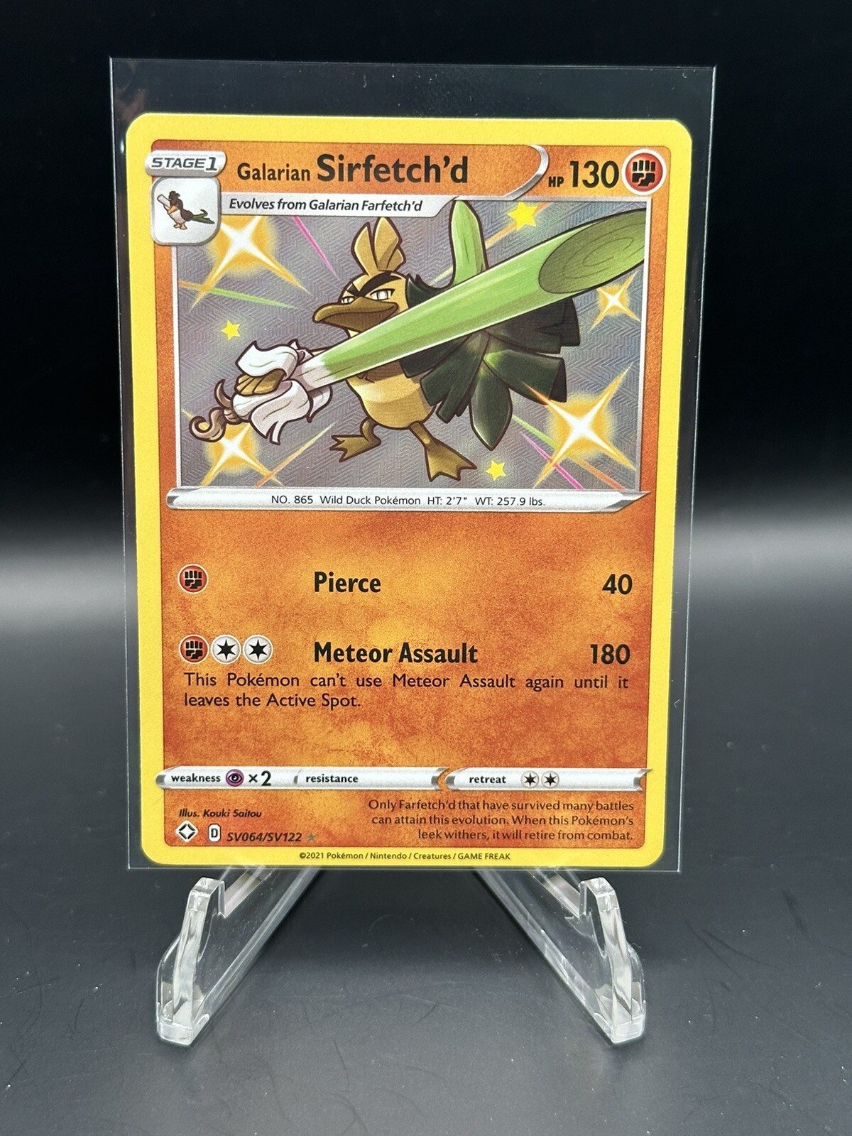 Pokemon TCG Galarian Sirfetch'd SV064/SV122 Shining Fates Shiny Rare NM/Mint