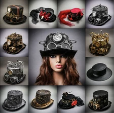 For Men & Women Steampunk Top Hat Victorian Costume Party Prom Top Hat Goggles