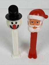 Vintage Thin Feet 3.9 Patent Snowman  Santa Pez Dispenser