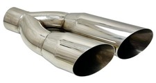 Exhaust Tip 2.50 Inlet 4.00 Dual Outlet 18.00 Long Wdsw40018-250-hp-ss 304 St