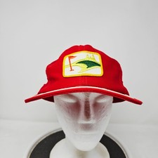 Vintage Golfing Trucker Hat 80s Red Made In USA Mesh Patch Logo