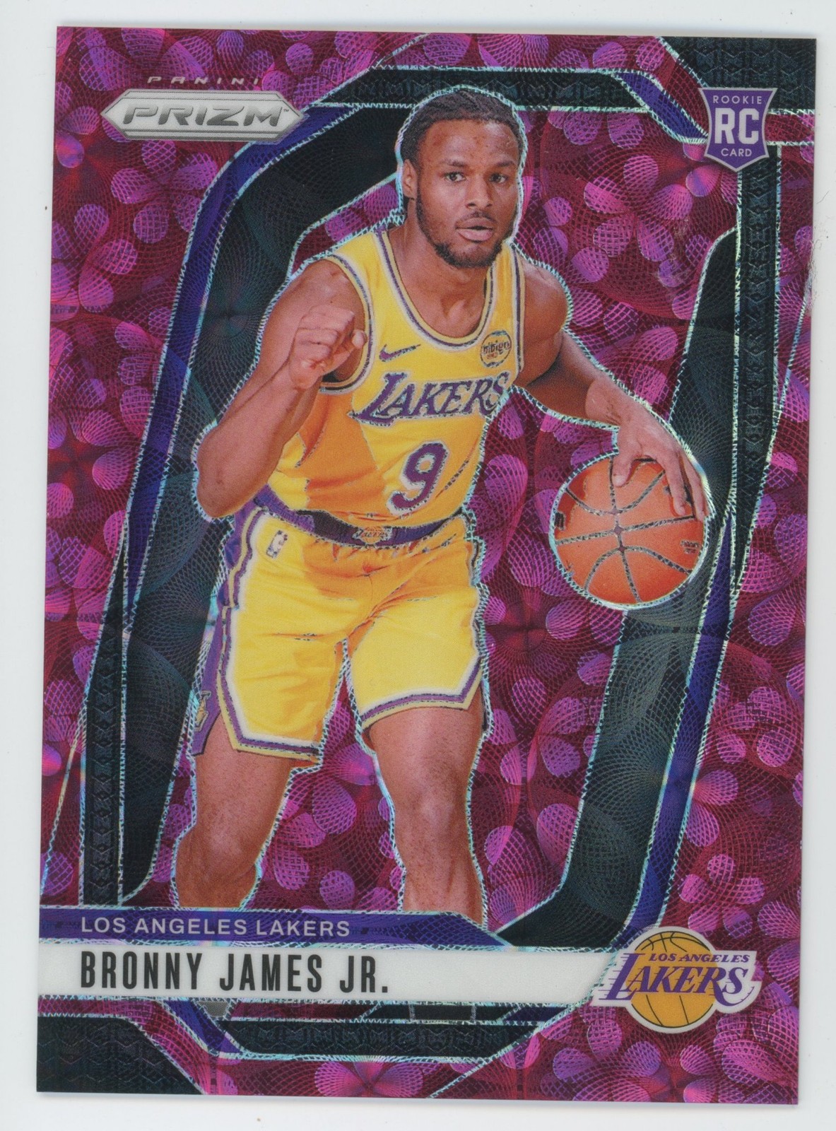 2024-25 Panini Prizm 243 Bronny James Jr. Plum Blossom /8 Lakers