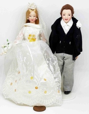 Puppenhaus Brautpaar Maßstab 1:12 Miniatur Hochzeit Puppe Tumdee