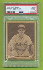 1940 Play Ball - Mickey Cochrane (#180) Detroit Tigers PSA 2.5