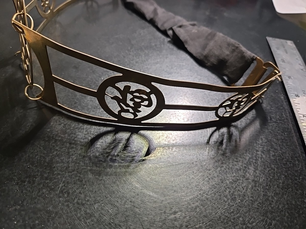 Vintage MC Brass Belt Metalwork Chinese Character Symbols  display picture 3