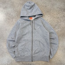 Vintage Y2K Nike Full Zip Hoodie Sweatshirt Women  s Large Retro Gym Warm Up Grey