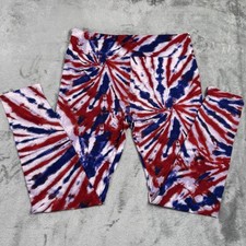 Lularoe July 4th Red White Blue Leggings TC Tall  Curvy Fireworks NEW