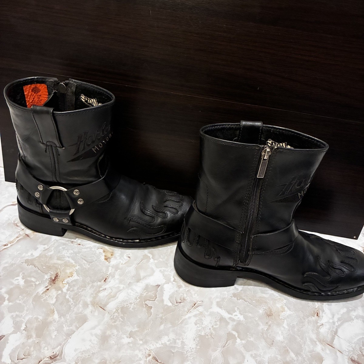 Harley Davidson Flame Overlay Harness Boots | Size 7 Black  display picture 3