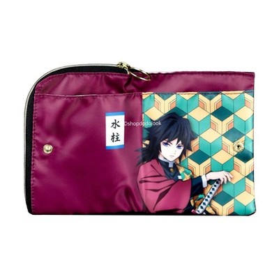 Demon Slayer Giyu Tomioka  Mask Cas Folding Pouch Japan New W 6'' x H 4'' x D 1.5''