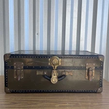 Rare Shwayder Trunk Co Denver Detroit Antique 1920s Steamer Wardrobe Trunk