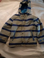 Mini Boden Kids Hooded Anorak Jacket Size 6-7Y Gray Blue 100 Nylon Exterior