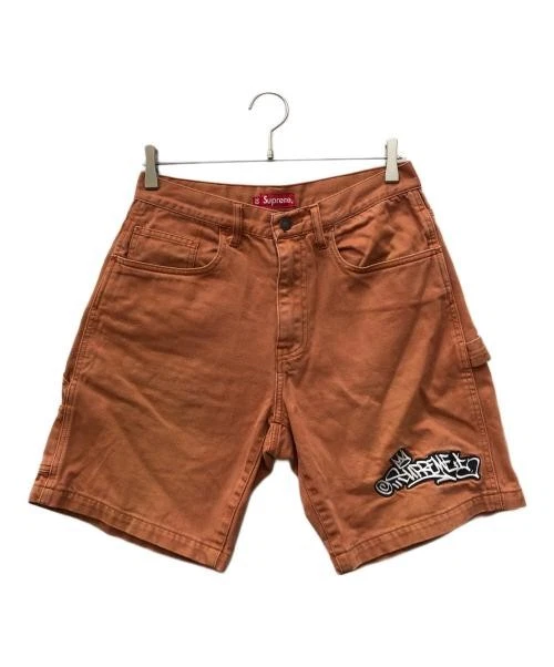 Short de peintre en denim Supreme Handstyle homme orange taille M occasion