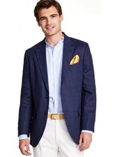 Nautica Mens Modern Fit Linen  Cotton Sport Coat 40 Regular Navy - NWT 295