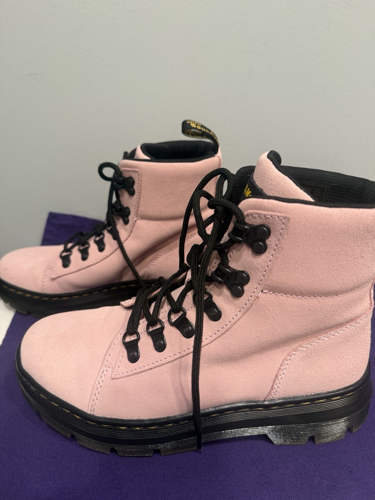 Doc Martens Air Waiz 1460 Pink Nubuck Leather Lace Up Combat Boots Women Sz 8 thumbnail 5