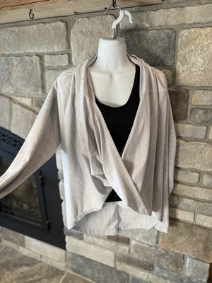 Zyia Active Yoga Shawl Heather Gray Women's Size 3XL Long Sleeve Wrap
