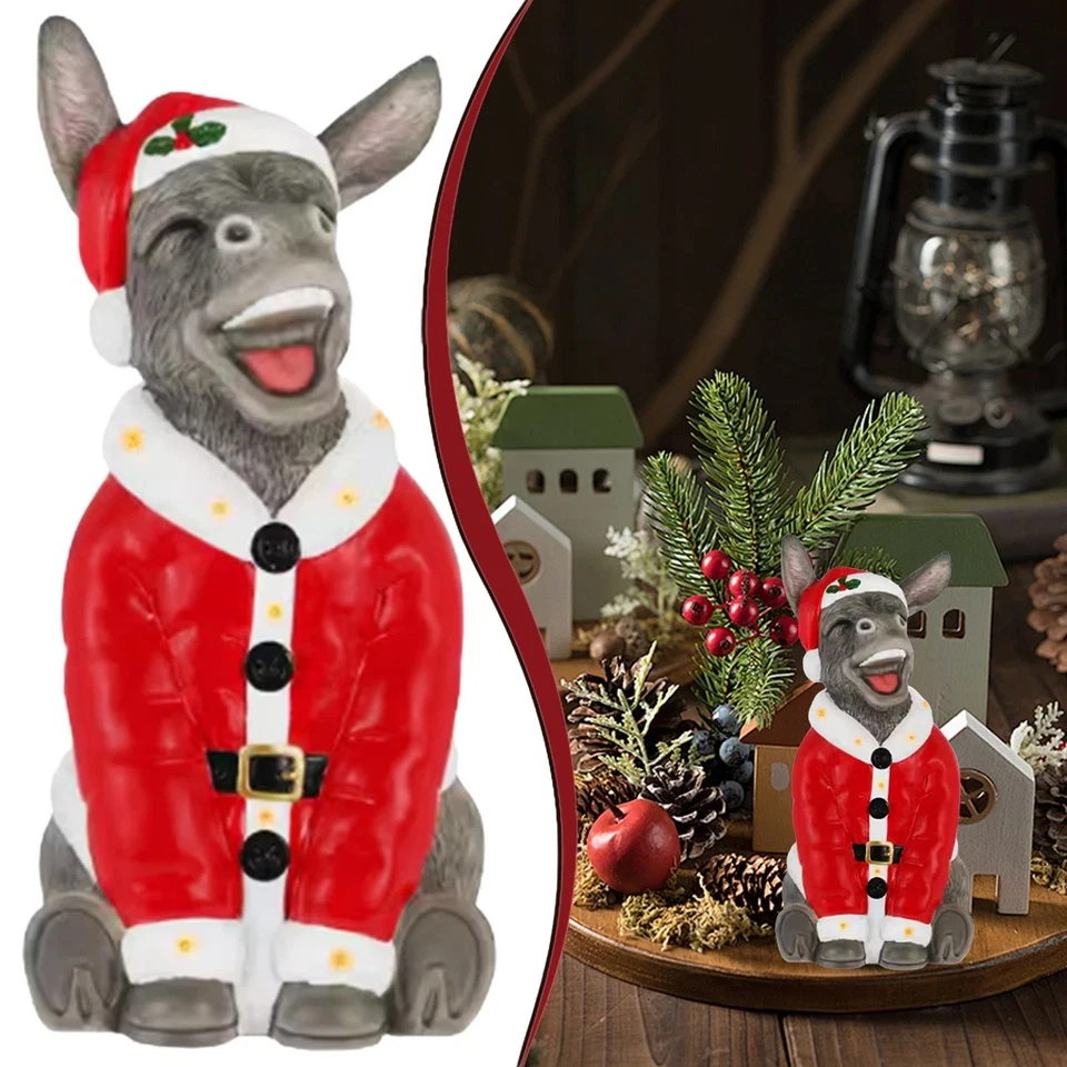 Christmas Donkey Santa Blow Mold Resin Ornament 2025 Home Depot 20cm NEW - Image 2 of 4