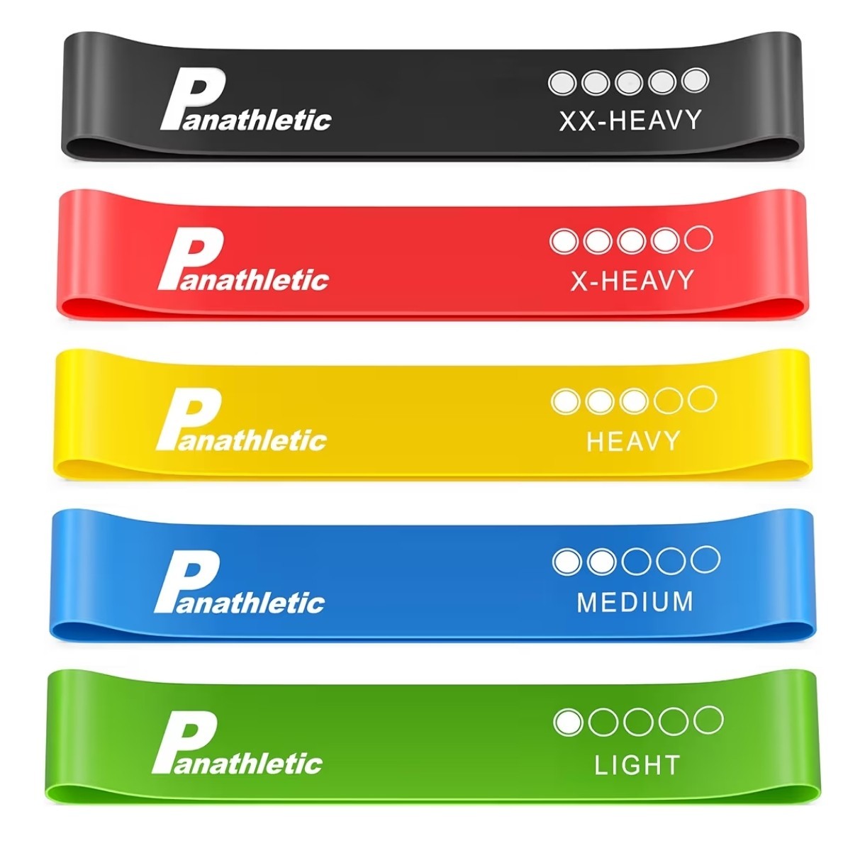 SET 5 BANDAS ELASTICAS FITNESS CINTAS ELÁSTICAS DE RESISTENCIA Y GUÍA EJERCICIO