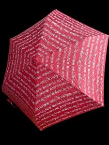 EUC Water Front Sanrio Hello Kitty Compact Travel Umbrella Red & Black