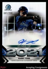 2021 Bowman Chrome Draft Class of '21 Autograph Harry Ford 97/250 ROOKIE AUTO RC