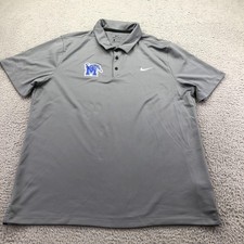 Memphis Tigers Polo Shirt Mens Large Gray NCAA Nike Dri Fit Short Sleeve