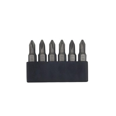 6Pcs 35mm JIS Screwdriver Bit Set with Magnetic Tip, 1/4 Hex #1x6, Grey