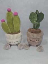 Russ Greenhouse Potted Plush Cactus  Lot Of 2 Sitting Stuffed Soft House Plants