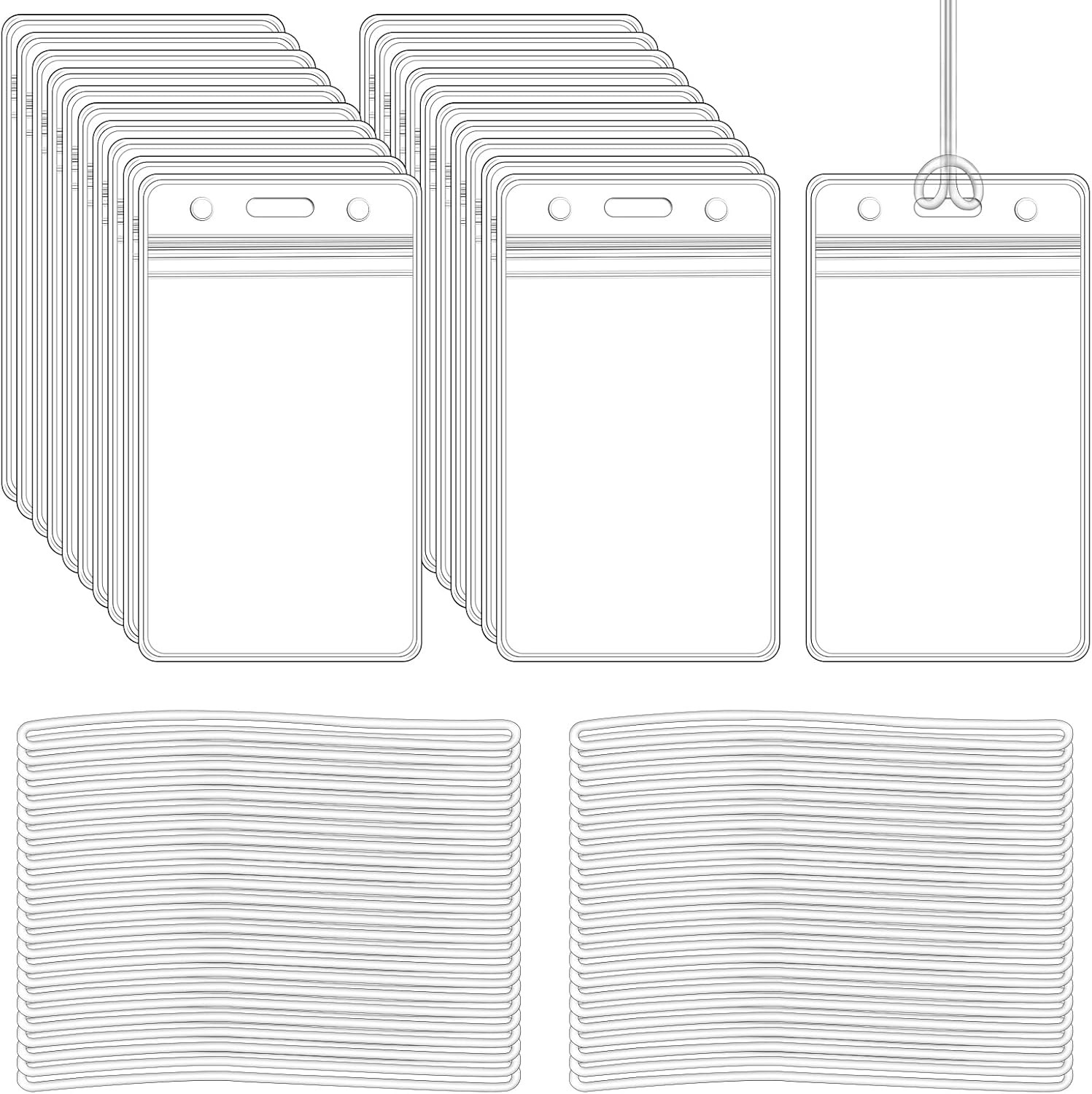 10 Pack Clear Plastic Luggage Bag Tag Holder Badge Label Tag Holder with 10 Pack