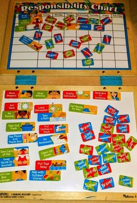 Melissa & Doug My Monthly Magnetic Responsibility Chart Wood Organizer Fun Chart