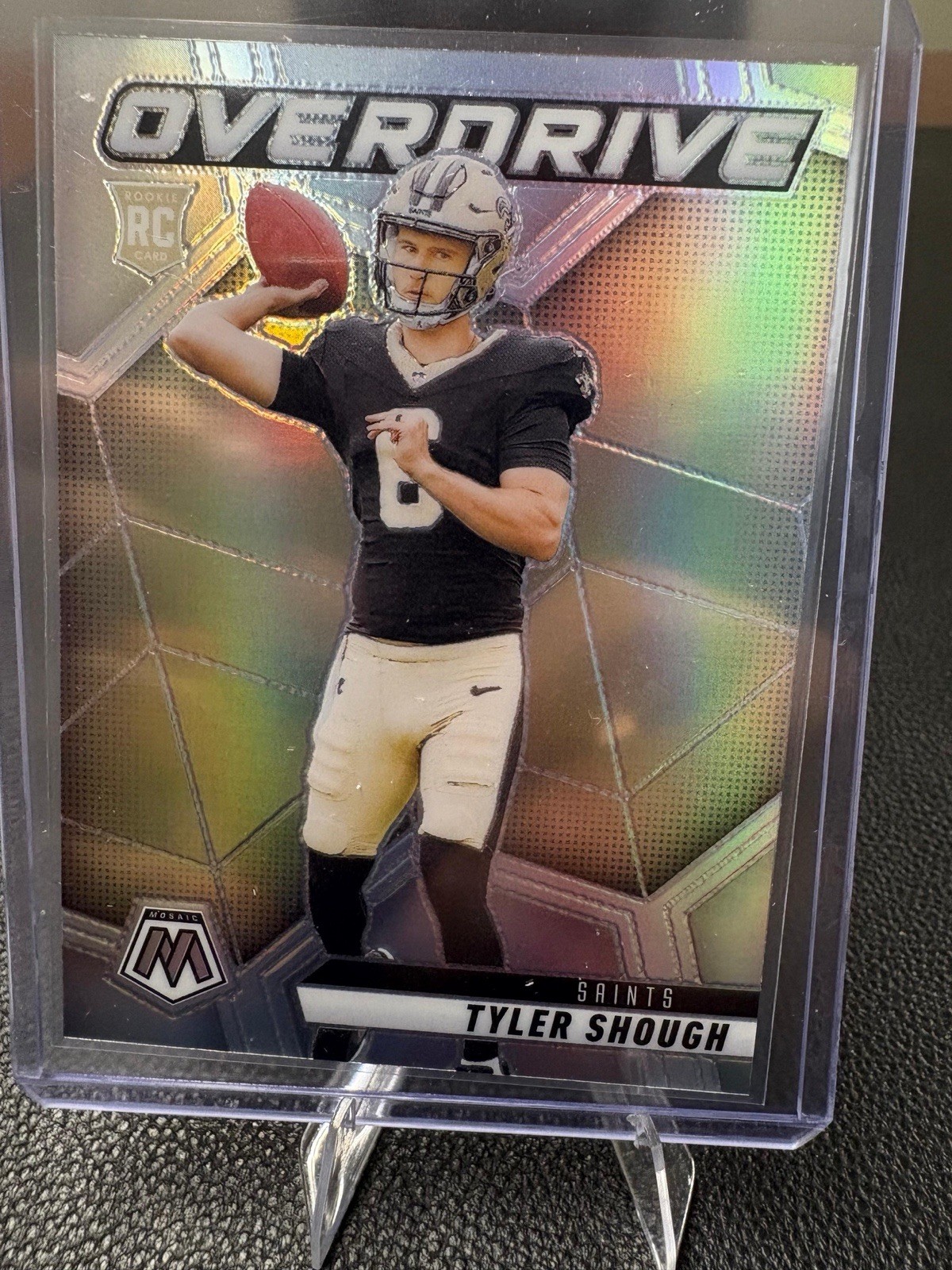 2025 Panini Mosaic Tyler Shough Overdrive Rookie Silver #3 RC New Orleans Saints