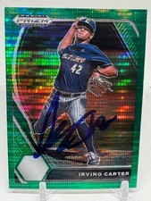 2021 Panini Prizm Draft Picks Baseball SIGNED RC Irving Carter PDP152 Green
