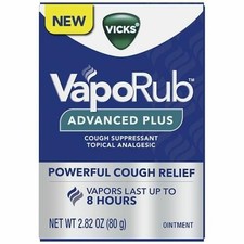 2 PACK Vicks VapoRub 10/2025 Advanced Plus Cough Suppressant Topical Chest Rub
