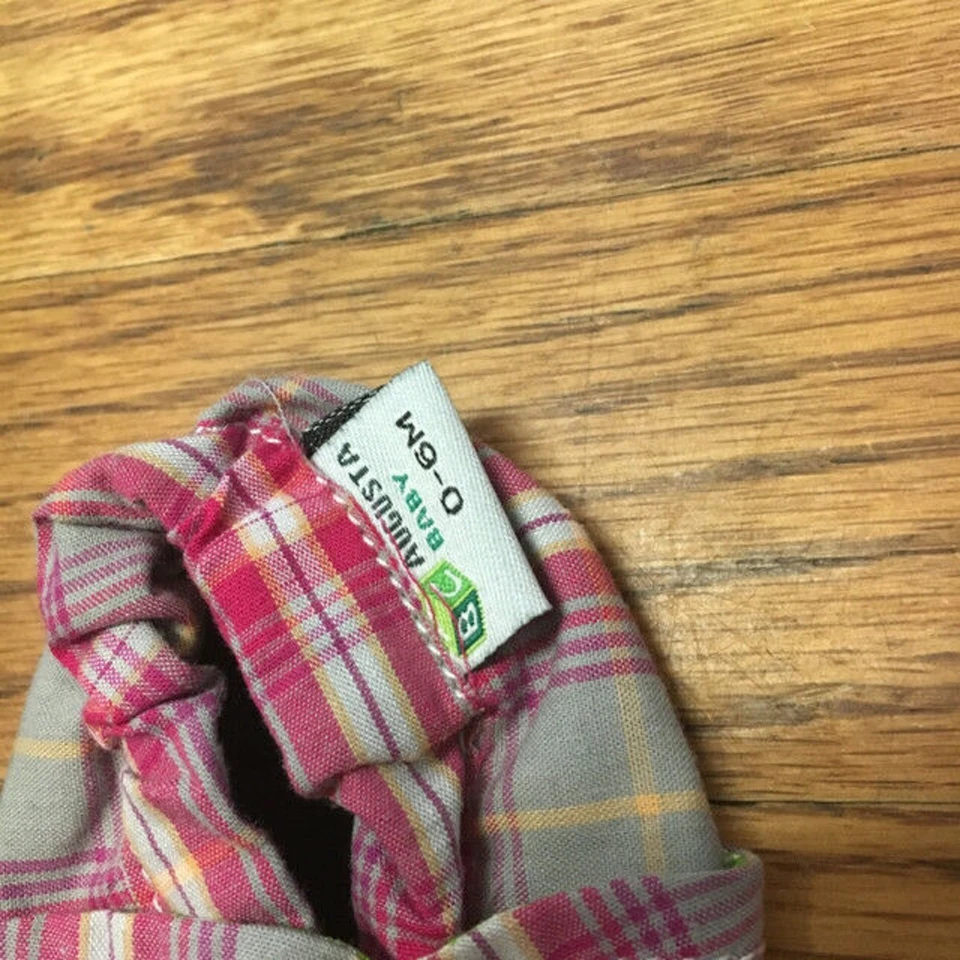 Zapatos sin cordones Augusta Baby Mocasines preppy rosa a cuadros suela suave 0-6 meses Foto 3 de 4