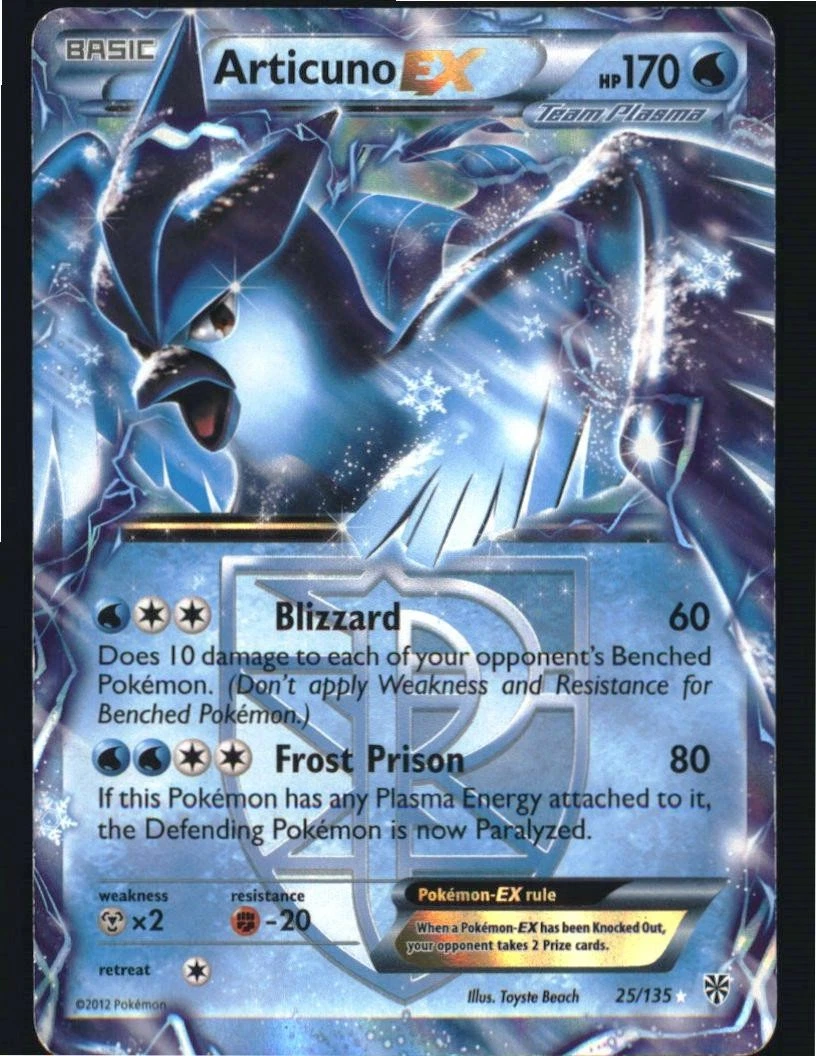 Articuno EX 25/135 Holo EX Rare Plasma Storm Pokemon Holo