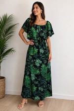 SHEIN Women’s Tropical Leaf Dress – Size Large – Excellent Used Condition