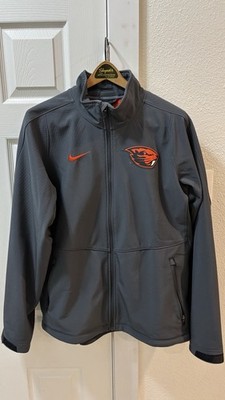Oregon State OSU Beavers Full Zip Jacket Grey Men's Large Nike Wind stop Warm