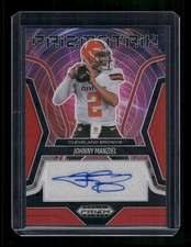 Johnny Manziel 2025 Panini Prizm Black Prizmatrix Signatures #PS-JML Red /99
