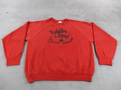 #ad #ad Vintage Fiddler on the Roof Sweatshirt Red Adult XL Theater Musical Graphic $19.80