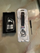 BMW Car Key Fob Cover shell Silver  Black Leather full Protection LTD Edition