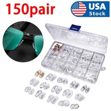 150 Pairs Ultra-Soft PVC Nose Pads for Eyeglasses Screw in Nosepads Kit US Ship