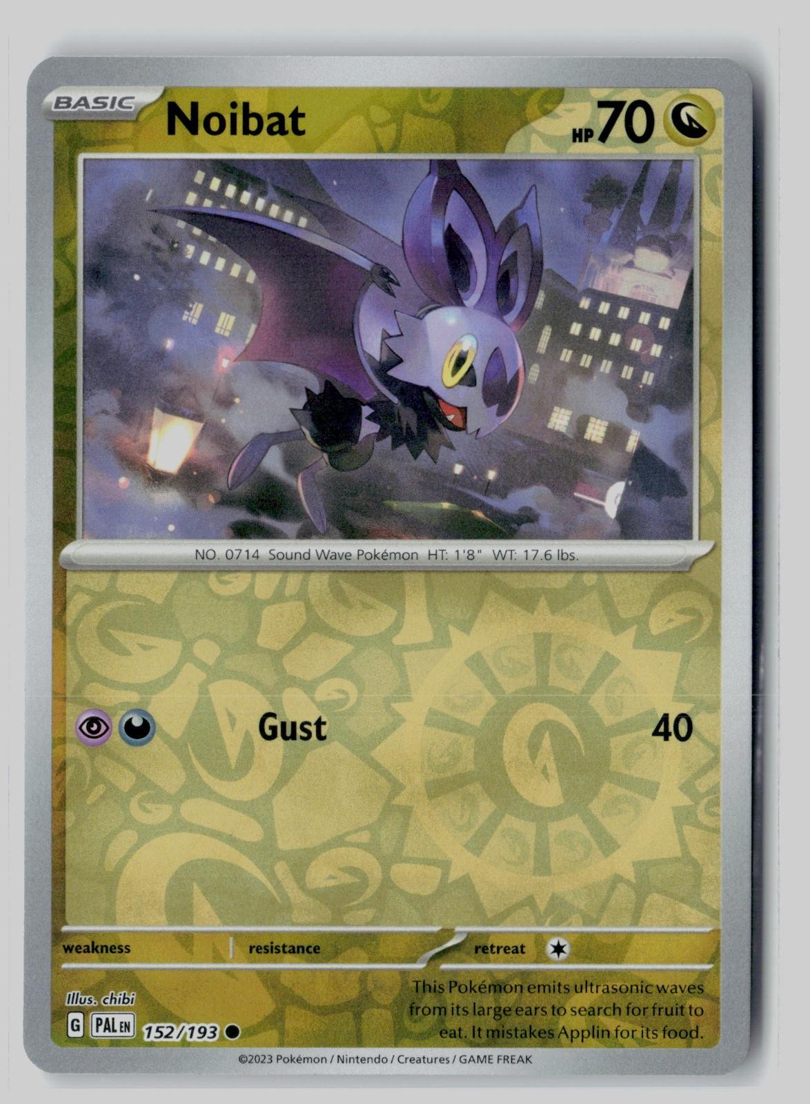 Noibat 152/193 Common Paldea Evolved Pokemon Reverse Holo NM