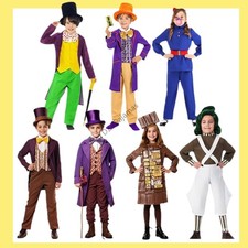 World Book Week：Kids Willy Wonka Costume Roald Dahl Boys Girls Fancy Dress 2026