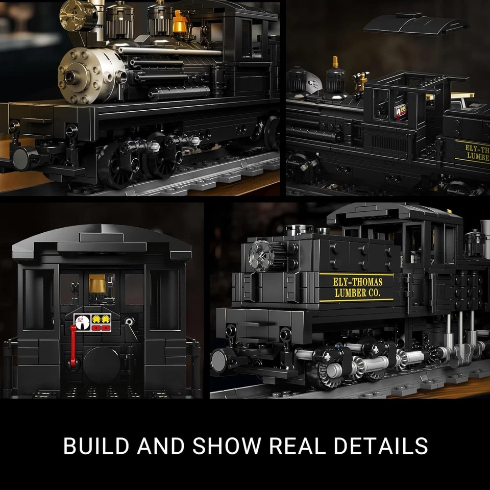 Shay-Type Steam Locomotive Building Set with LED Lighting, Remote/App Control Mo - Image 3 of 4