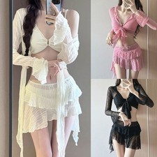 Ensemble bikini quatre pièces à la mode pour femme maillot de bain été colle