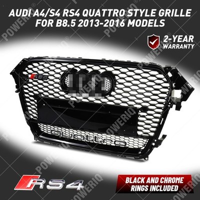 For Audi A4 S4 B8.5 RS4 Style 2013-2015 2014 Mesh Grille Front Grill w/ Quattro