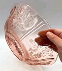 Pink Serving Bowl Depression Glass Rose of Sharon Lg 10" x 3" Cabbage Federal