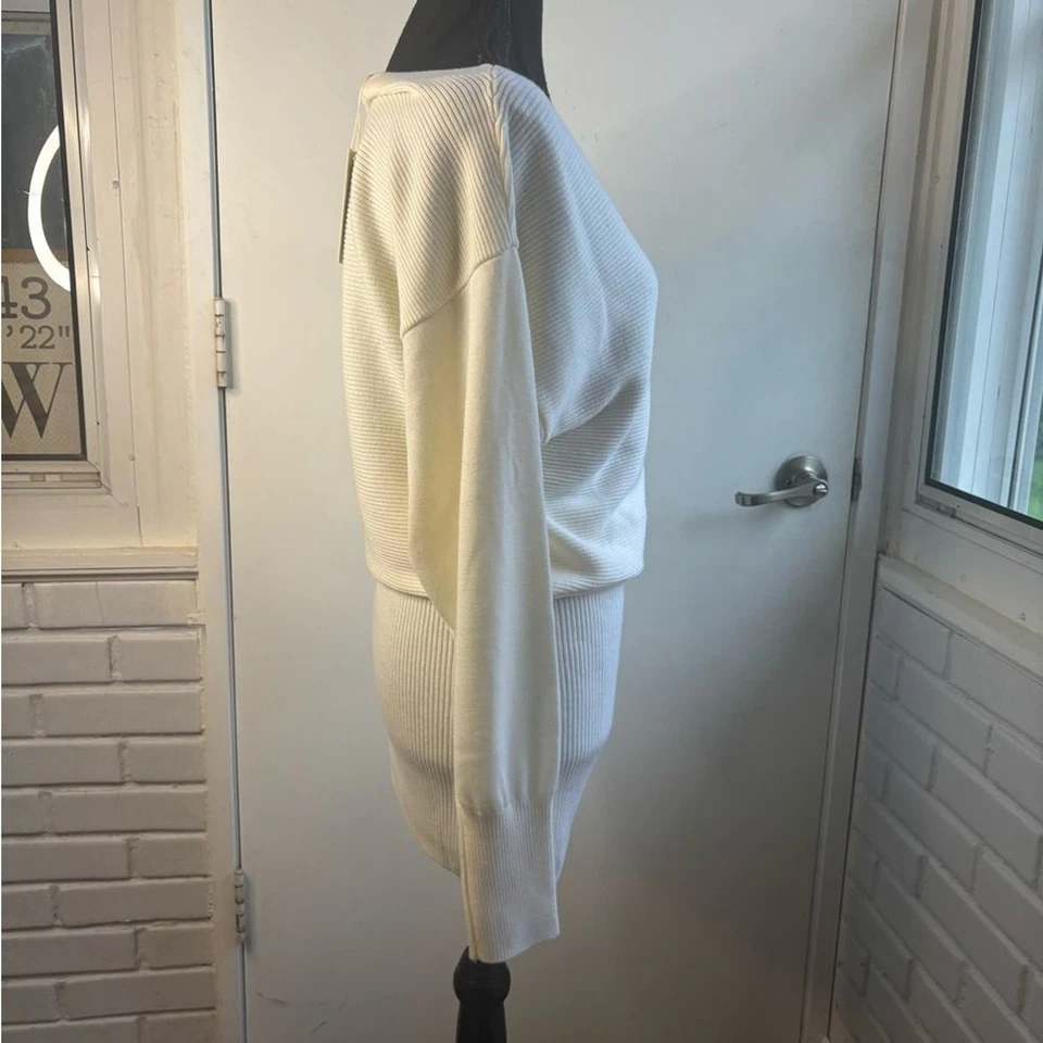 Ramy Brook NEW WITH TAGS Anna 100% Wool Off Shoulder Sweater Dress - Image 3 of 4