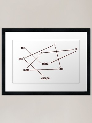 my mind is a mess that i can't esca gerahmtes Wandbild Poster Leinwanddruck Bild